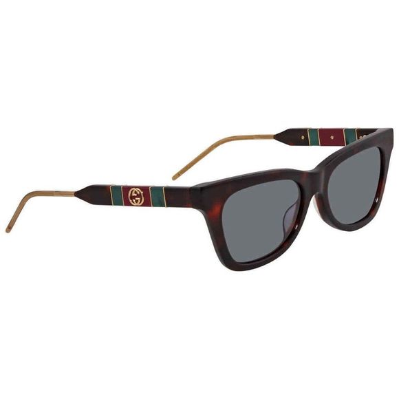 NEW Gucci Blue and Havana Square Women's Sunglasses - Picture 1 of 4